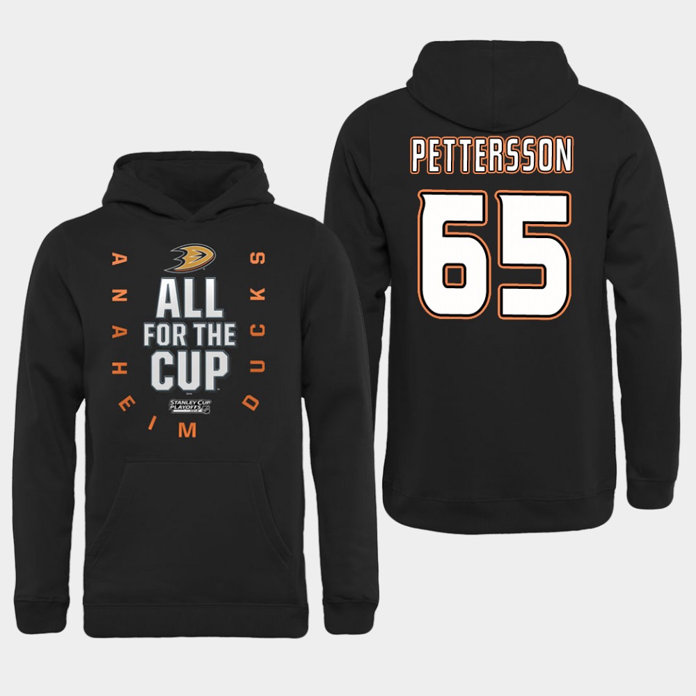 NHL Men Anaheim Ducks #65 Pettersson Black All for the Cup Hoodie->anaheim ducks->NHL Jersey